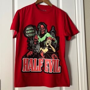 333 Half-Evil Red Graphic Tee shirt